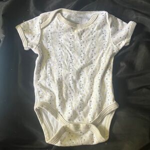 White and Yellow Polka Dot Baby Onesie